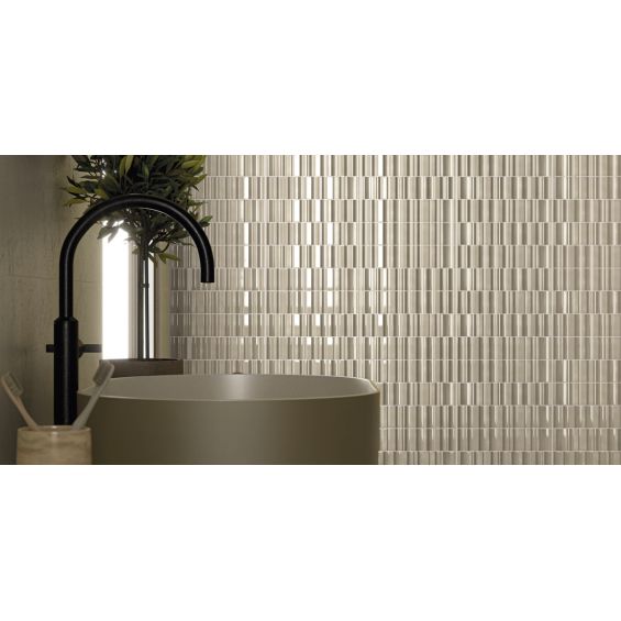 Carrelage mur effet zellige Swing ivoire 6x25 cm