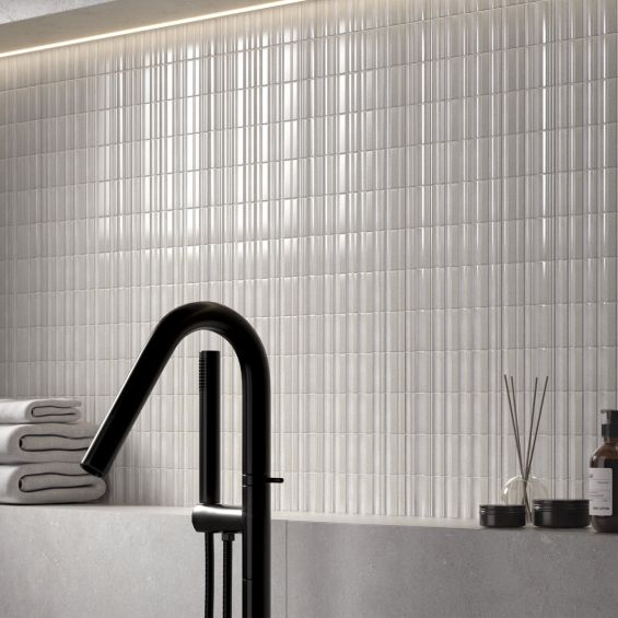 Carrelage mur effet zellige Swing nacre 6x25 cm