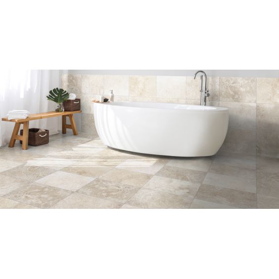 Carrelage sol effet pierre Travertin TravertiNova classic 60x90 cm