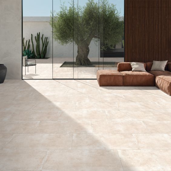 Carrelage sol effet pierre Travertin TravertiNova corda 60x120 cm