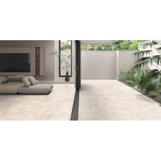 Carrelage sol effet pierre Travertin TravertiNova corda 60x60 cm