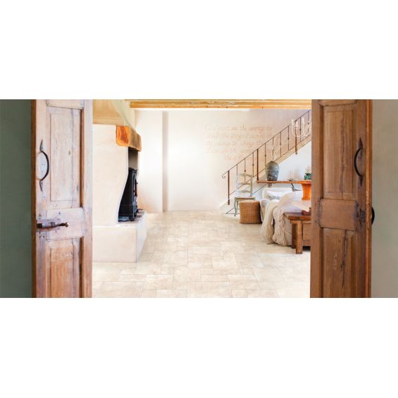 Carrelage sol effet pierre Travertin TravertiNova corda multi-format