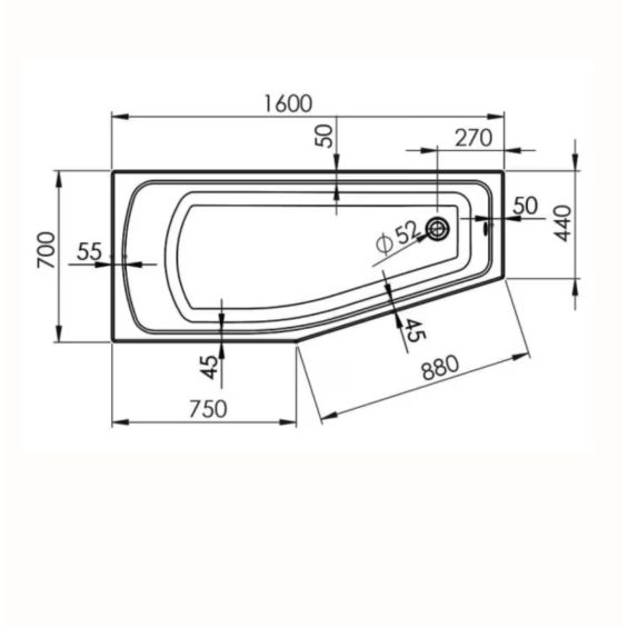 Baignoire - Gain de place - Olla Droite