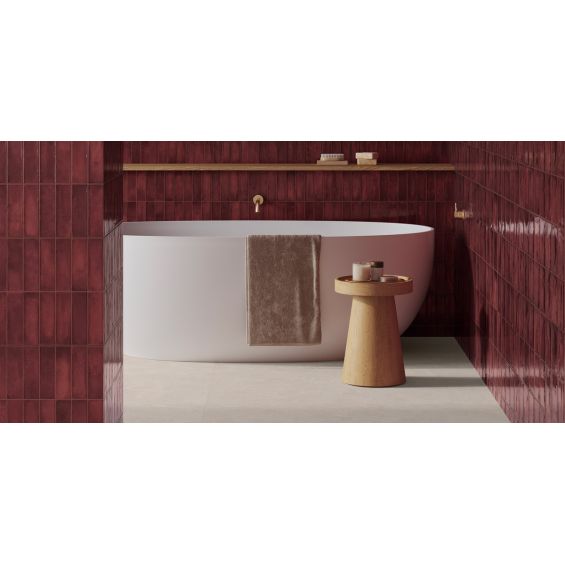 Carrelage mur effet zellige Zahara bordeaux 32x62,5 cm