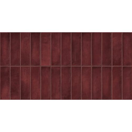 Carrelage mur effet zellige Zahara bordeaux 32x62,5 cm