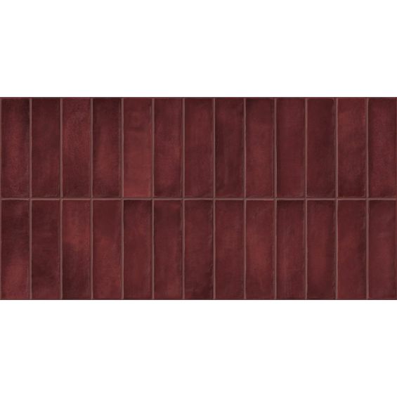 Carrelage mur effet zellige Zahara bordeaux 32x62,5 cm