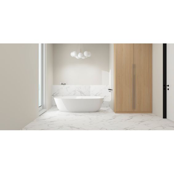 Dalles PVC 7mm à clipser marble blanc 60x120 cm