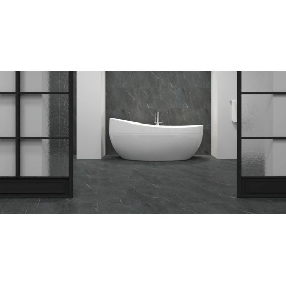 Dalles PVC 7mm à clipser marble black 60x120 cm