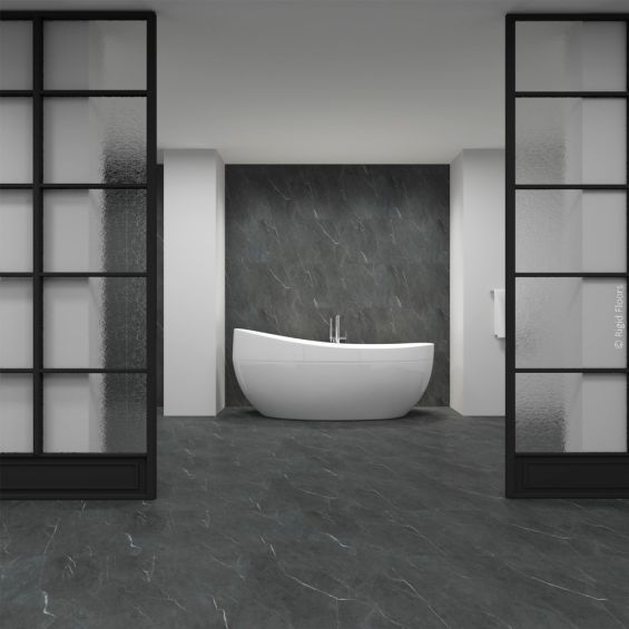 Dalles PVC 7mm à clipser marble black 60x120 cm