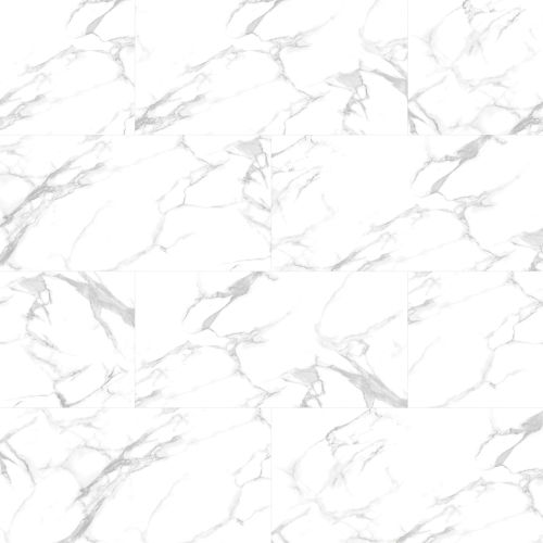 Dalles PVC 7mm à clipser marble blanc 60x120 cm