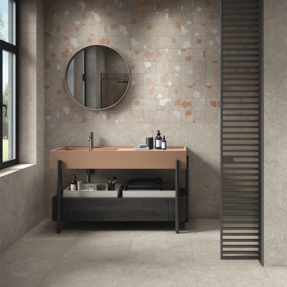 Carrelage effet Terrazzo Venetian taupe 90x90 cm