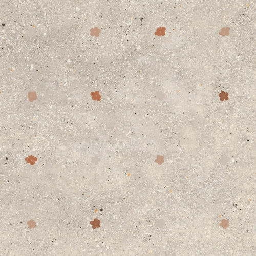 Carrelage effet Terrazzo Venetian décor floral beige 90x90 cm