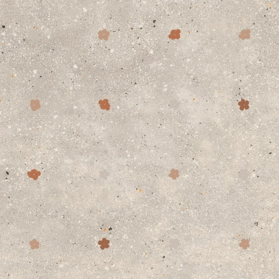 Carrelage effet Terrazzo Venetian décor floral beige 90x90 cm