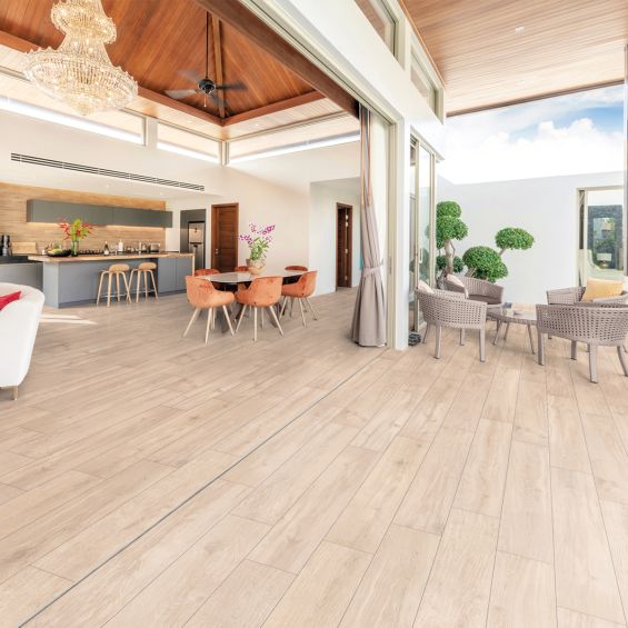 Carrelage sol extérieur effet bois Sarawak hêtre R11 20x120 cm