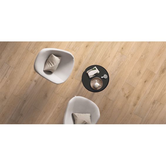 Carrelage sol extérieur effet bois Sarawak Beige chêne R11 20x120 cm