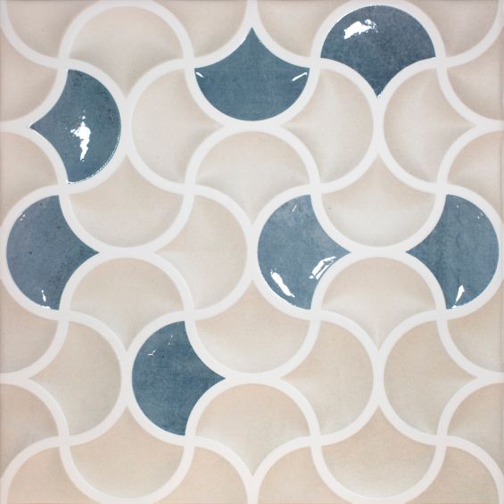 Carrelage mur ancien Ansouis relief bleu ciel 33x33 cm