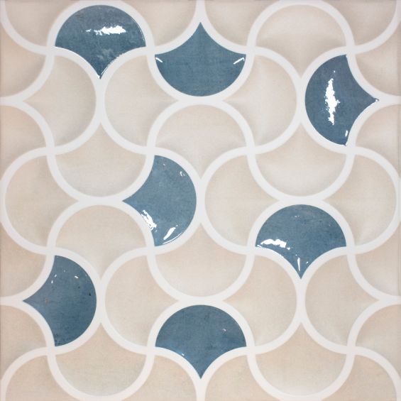 Carrelage mur ancien Ansouis relief bleu ciel 33x33 cm