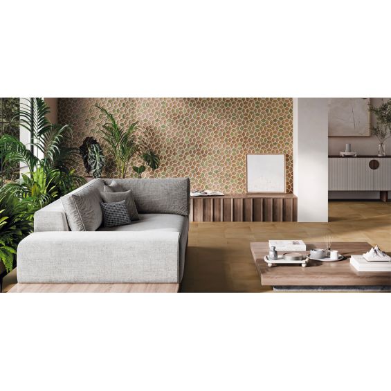 Carrelage mur ancien Ansouis relief émeraude 33x33 cm