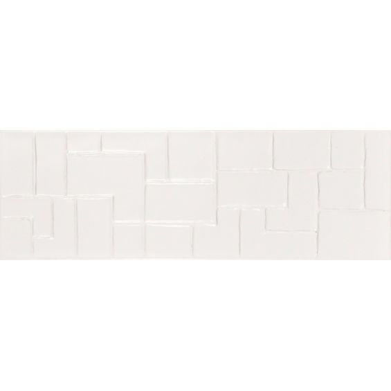 Carrelage mur Clean décor géo white 20x60 cm