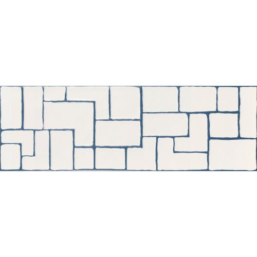 Carrelage mur Clean décor géo blue 20x60 cm