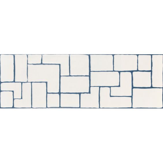 Carrelage mur Clean décor géo blue 20x60 cm