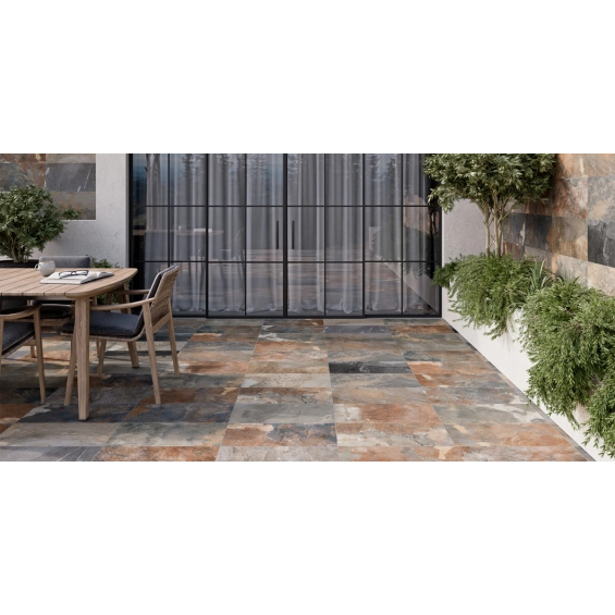 Carrelage sol et mur Pierre de Bali Météor Mix R10 30x60 cm