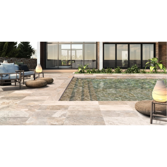 Carrelage sol et mur Pierre de Bali Météor Mix terre R10 30x60 cm