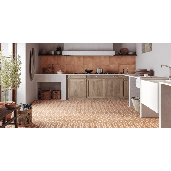 Carrelage sol et mur traditionnel Ansouis terracotta 33x33 cm