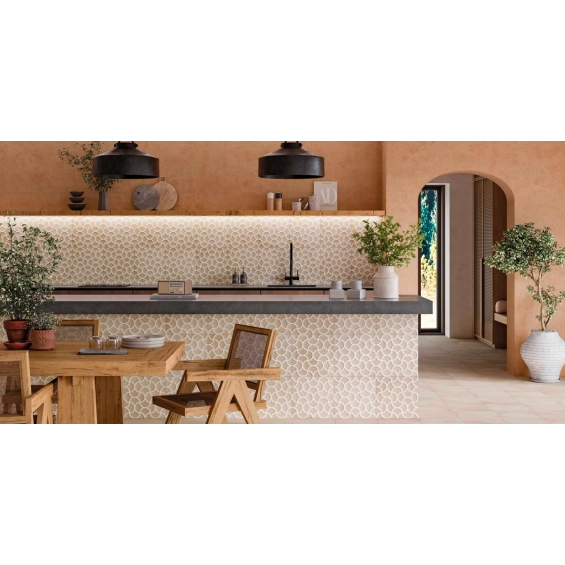 Carrelage mur ancien Ansouis relief beige 33x33 cm