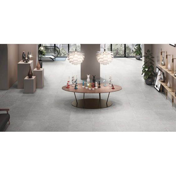 Carrelage sol effet pierre Manly Gris 45x45 cm