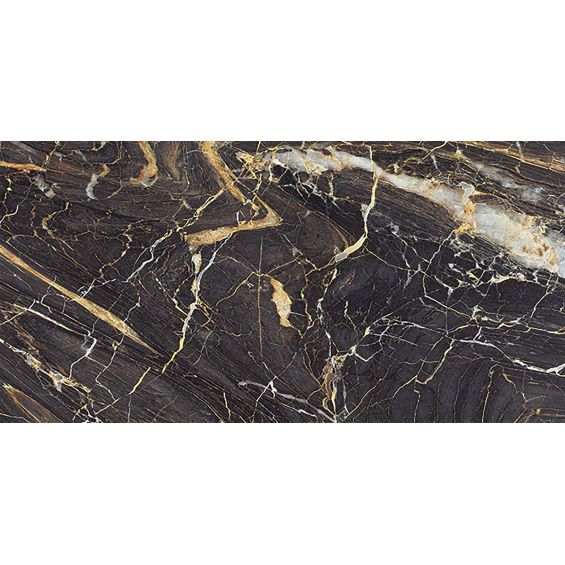 Carrelage sol poli effet marbre Black gold 120x260 cm