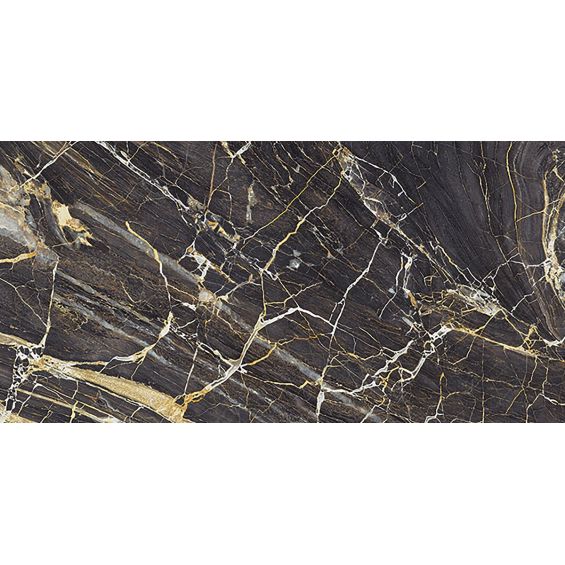 Carrelage sol poli effet marbre Black gold 60120 cm