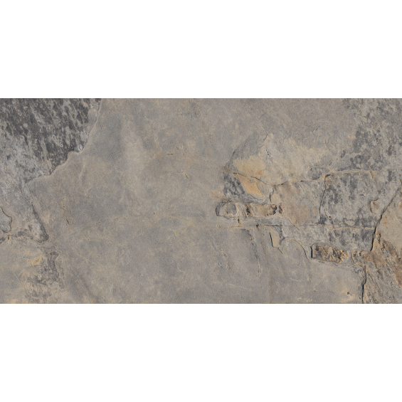 Carrelage sol effet pierre Thebes Gris 32x62,5 cm