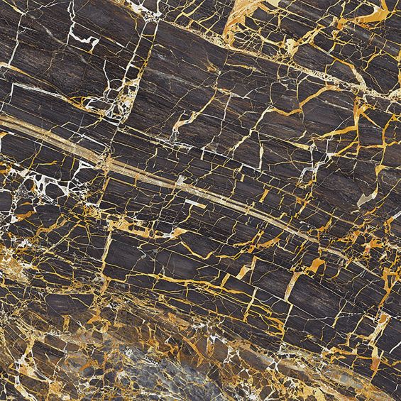Carrelage sol poli effet marbre Black gold 120x120 cm