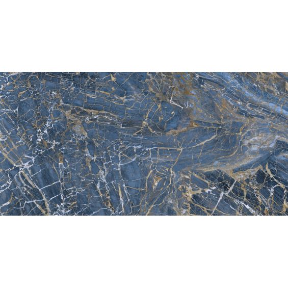 Carrelage sol et mur effet marbre brillant Hotel luxe bleu poli 60x120 cm