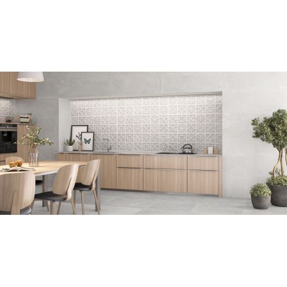Carrelage mur Manly blanc grisé 31x61 cm