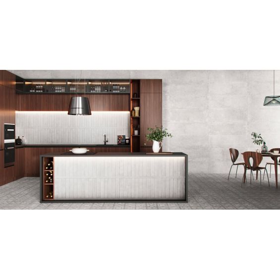 Carrelage mur Manly blanc grisé 31x61 cm