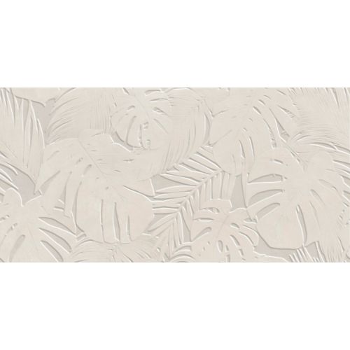 Carrelage mur décor fleur Kochi ivoire 60x120 cm