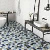 Carrelage Hexagonal sol et mur Havane bleu 26,5x51 cm