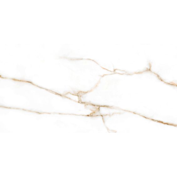 Carrelage sol brillant effet marbre Colisée or 60x120 cm