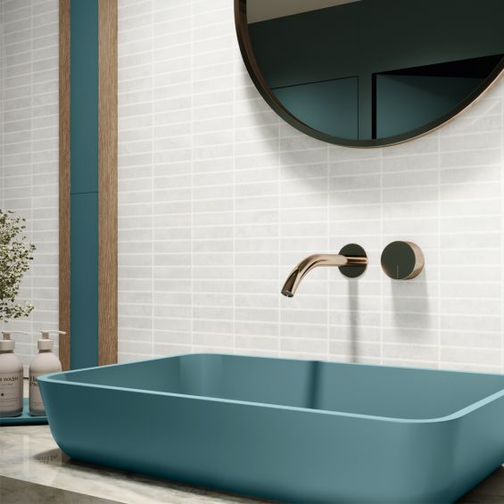 Carrelage mur effet zellige Riad blanc grisé 10x30 cm