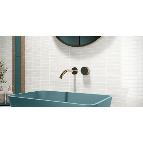 Carrelage mur effet zellige Riad blanc grisé 10x30 cm