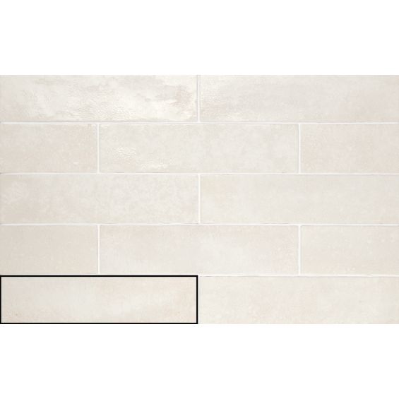 Carrelage mur effet zellige Riadivoire 6,3x25 cm