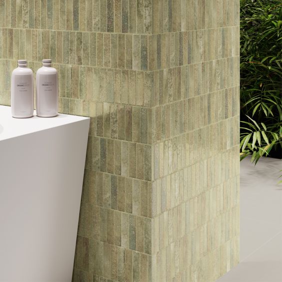 Carrelage mur effet zellige Riad terre 10x30 cm