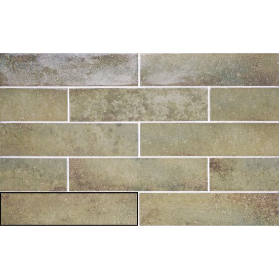 Carrelage mur effet zellige Riad terre 6,3x25 cm