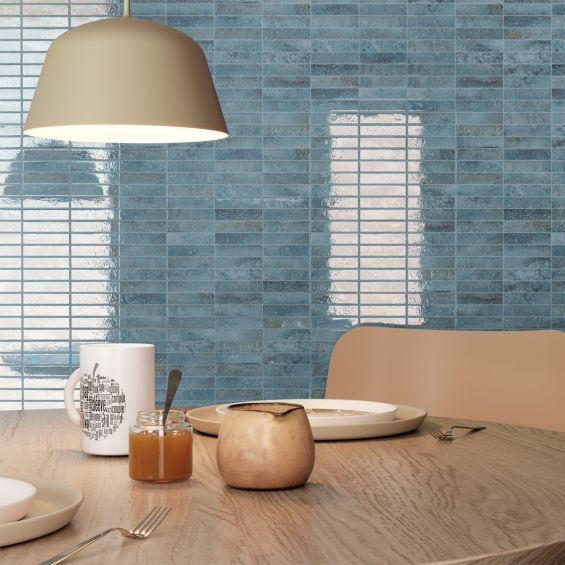 Carrelage mur effet zellige Riad océan 10x30 cm