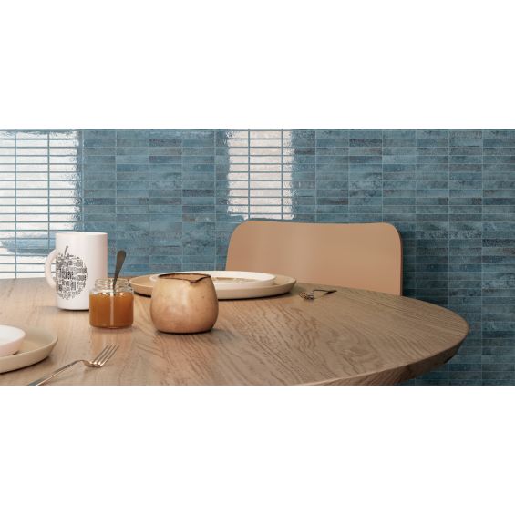 Carrelage mur effet zellige Riad océan 10x30 cm