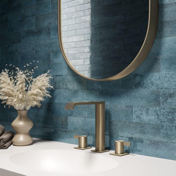 Carrelage mur effet zellige Riad océan 6,3x25 cm