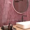 Carrelage mur effet zellige Riad bordeaux 10x30 cm