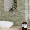 Carrelage mur effet zellige Riad vert 10x30 cm